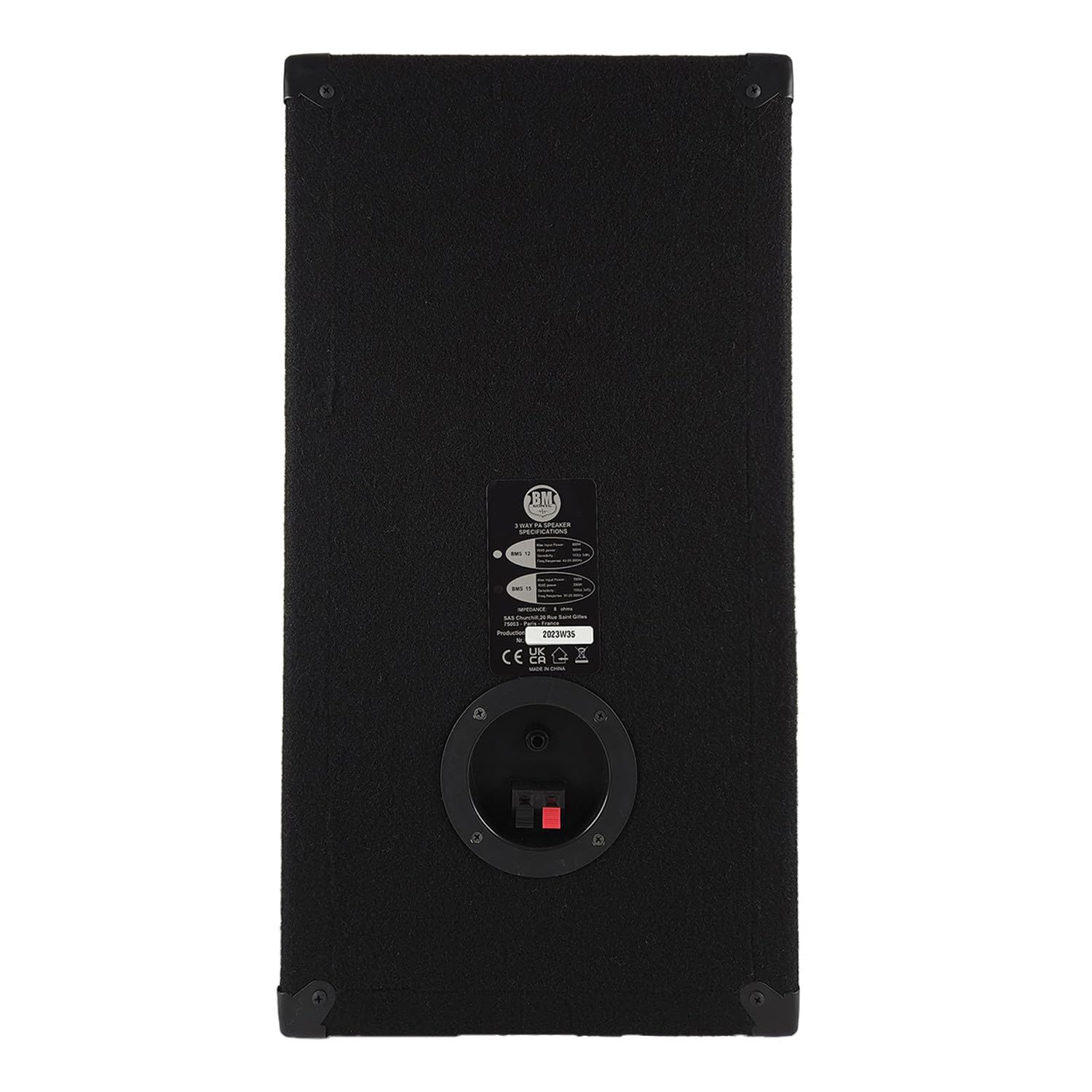 Paire d'enceintes Sono Bass Reflex Trapézoïdal à 3 Voies 12"/30cm - 2 x 600W - BM Bmsonic BMS-12