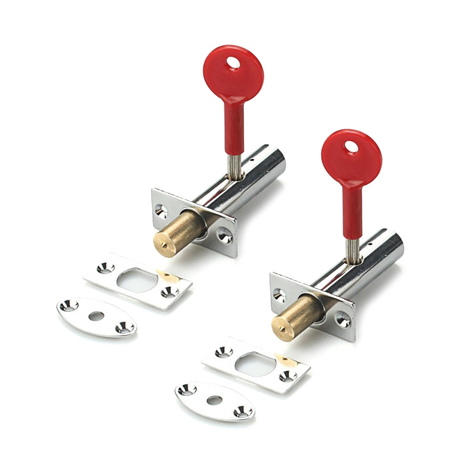 2Pcs Mortice Door Bolts with Star Key Concealed Tube Well Lock AntiTheft Door Security Rack Bolts for Door and Window