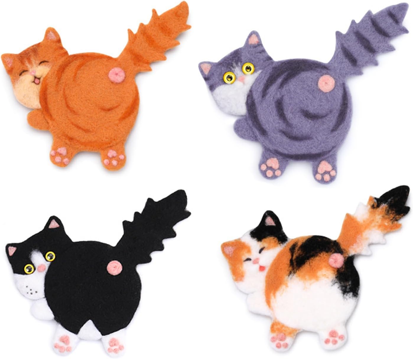 KASSDDF Cats Coasters Needle Felting Starter Kits Wool Tool Supplies Set