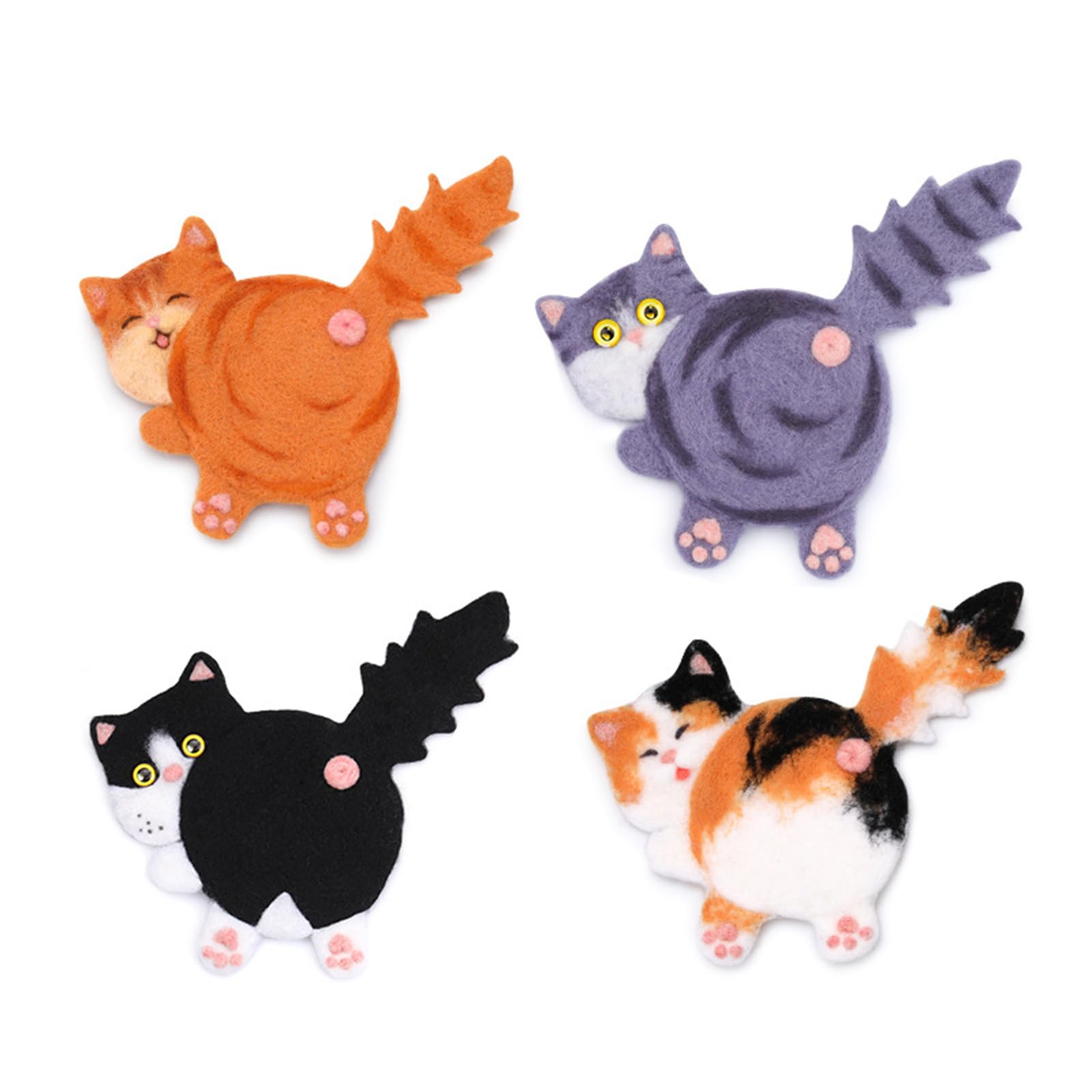 Yhplxyuus Needle Felting Kits Lovely Cats Coasters Needle Felting Starter Tool Kits Set Wool Set