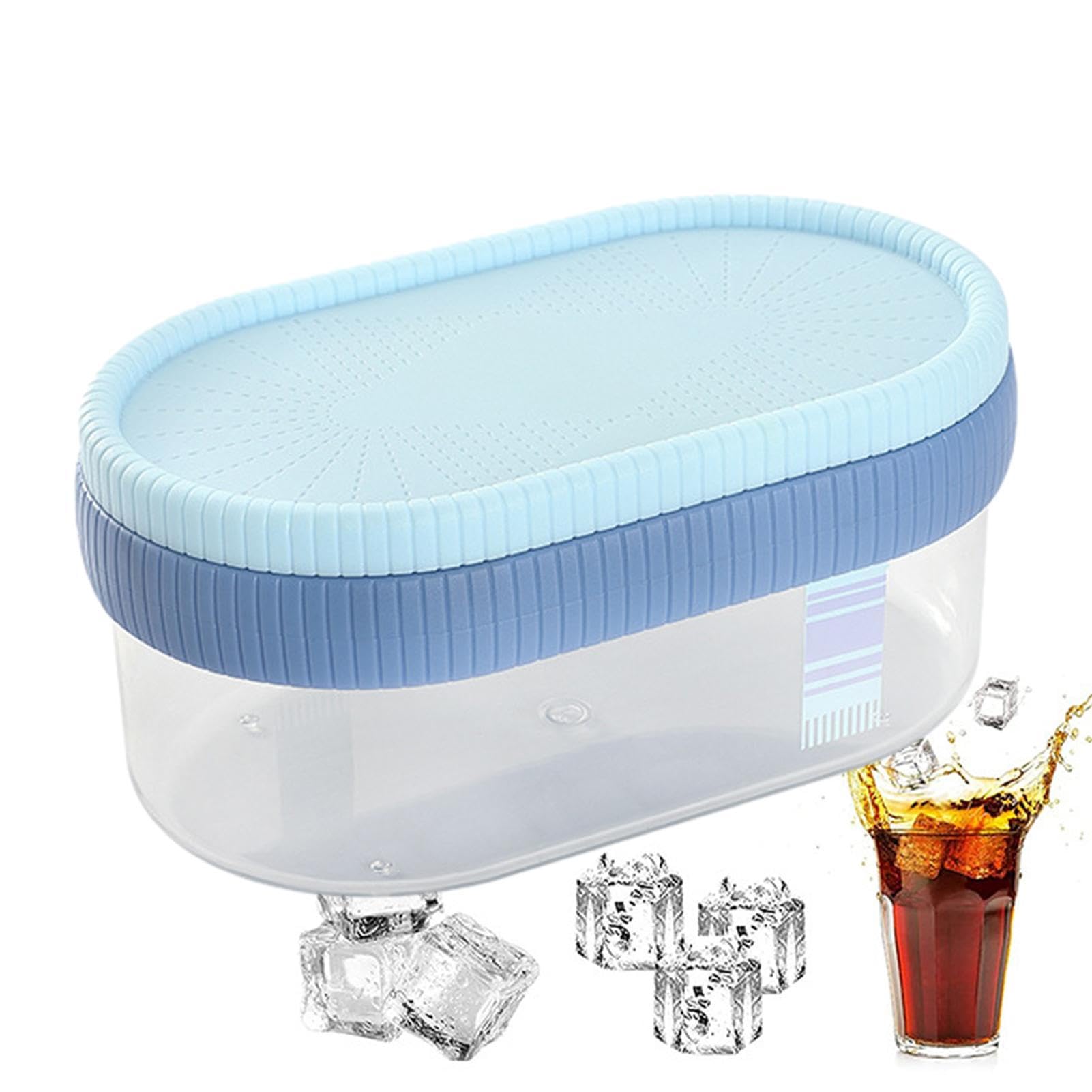 Stampo Ghiaccio Stampo Per Cubetti Di Ghiaccio Rotondo Con Coperchio, 37 Scomparti BPA-Gratuito Stampo Per Cubetti Di Stampo Per Cocktail E Bevande