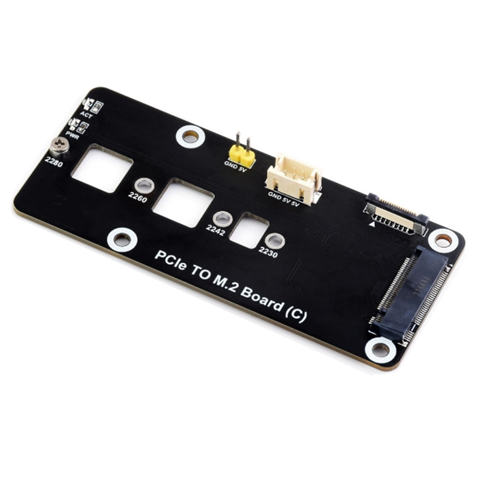 Adaptateur PCIe vers NVMe pour cartes risers SSD M.2 formats 2230 à 2280