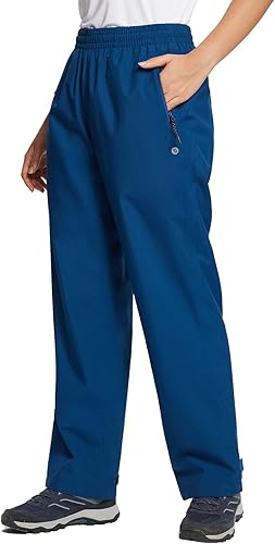 BALEAF Pantalones de lluvia para mujer, impermeables, pantalones de senderismo, ligeros, resistentes al viento, equipo de lluvia para pesca al aire