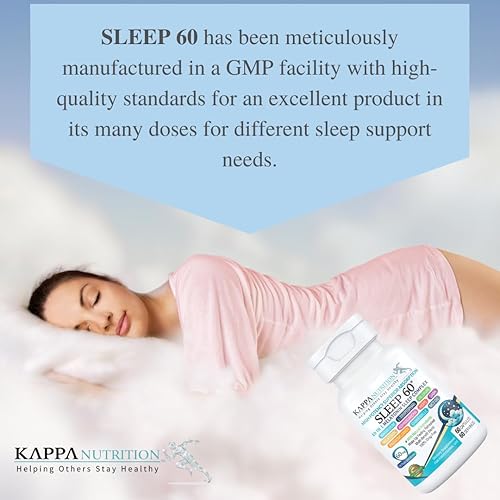 Miniatura 4 de KAPPA NUTRITION Sleep 60, ayuda para dormir, 60 mg de melatonina, suministro para 60 días, cápsulas veganas que no forman hábito, ingredientes