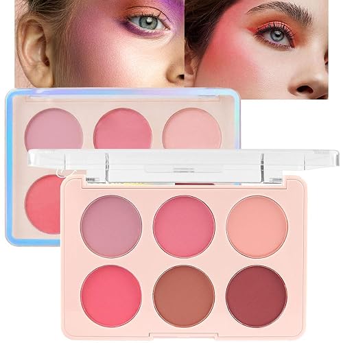 6 colores de rubor facial colorete resaltador paleta de maquillaje iluminadores de maquillaje profesional luminizadores mejilla brillo palo