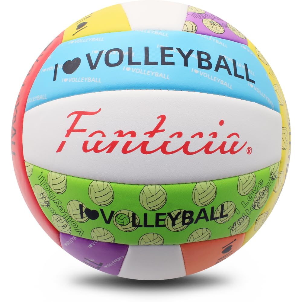 Fantecia Size 5 Volleyball with Pump, Waterproof Solf Beach Volleyball for Indoor Outdoor Match Games