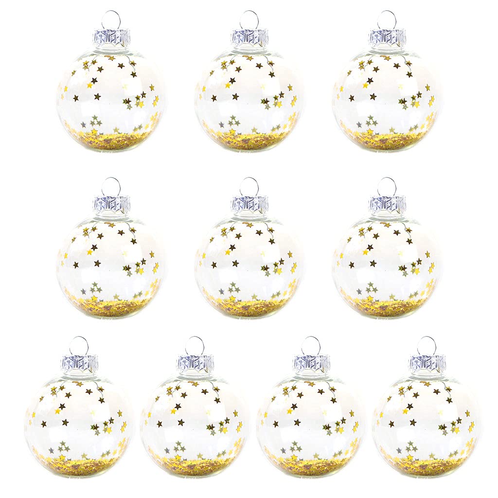 Elnwnnkc Nice 10 Pcs Multi-color Christmas Balls Transparent Decoration Tree Pendant Party Indoor Outdoor Ornaments