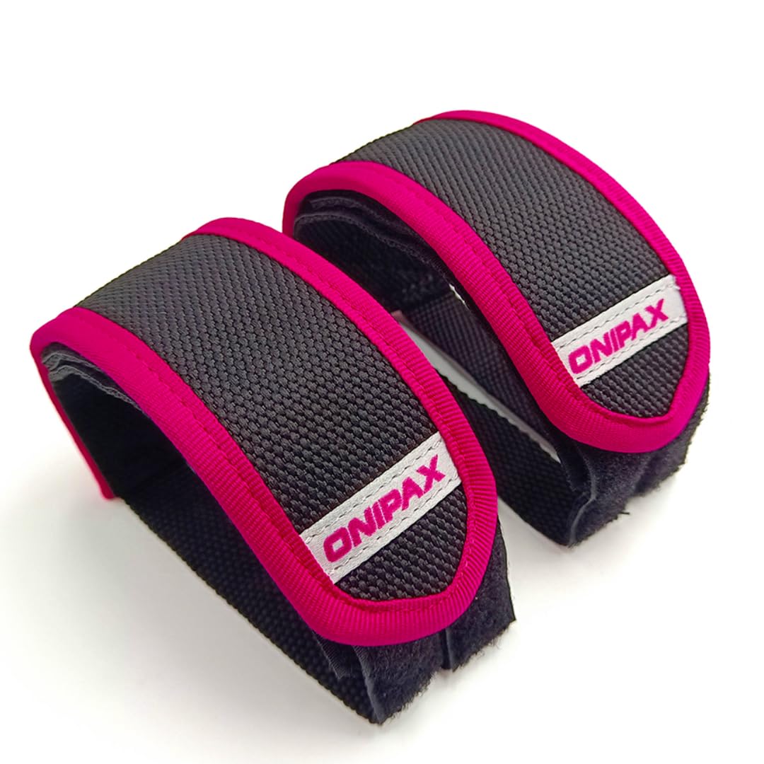 ONIPAX Bike Pedal Straps Adjustable 3 Layer Toe Clips 2 Pack