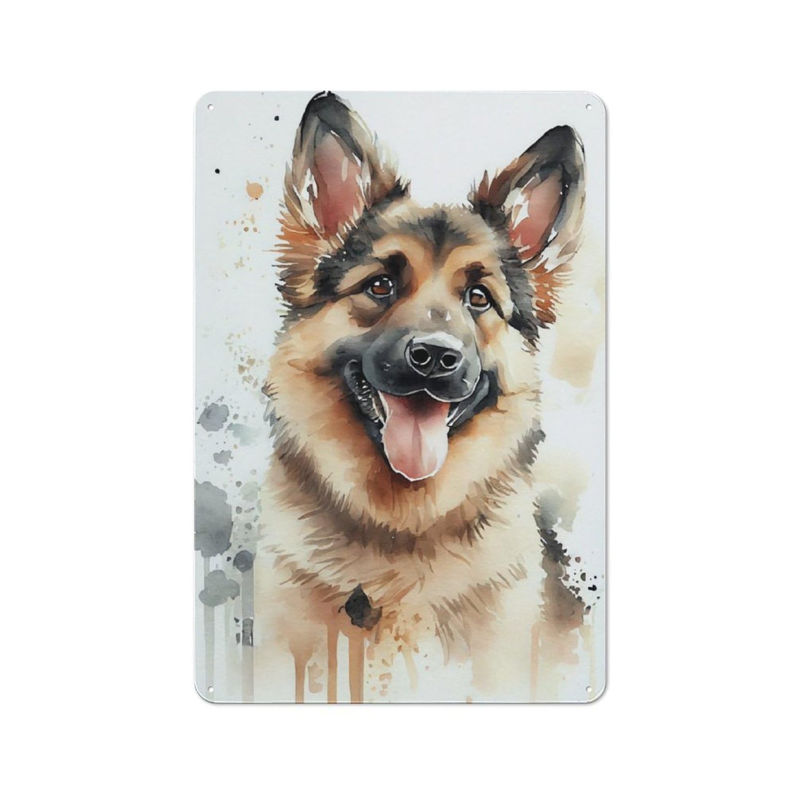 Junmoney Husky Watercolor Printed Metal Sign 30X20cm For Pub Or Café, With Clear Industrial Wall Decor Character