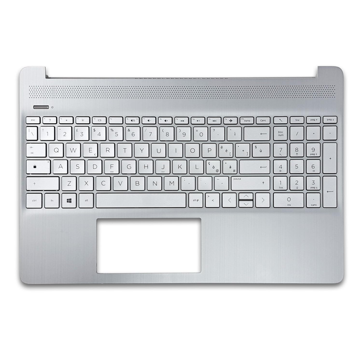 new net - Top Case Palmrest con Tastiera Compatibile con HP M17184-061, L60341-061 [Frame Silver - Senza touchpad - Layout ITA]