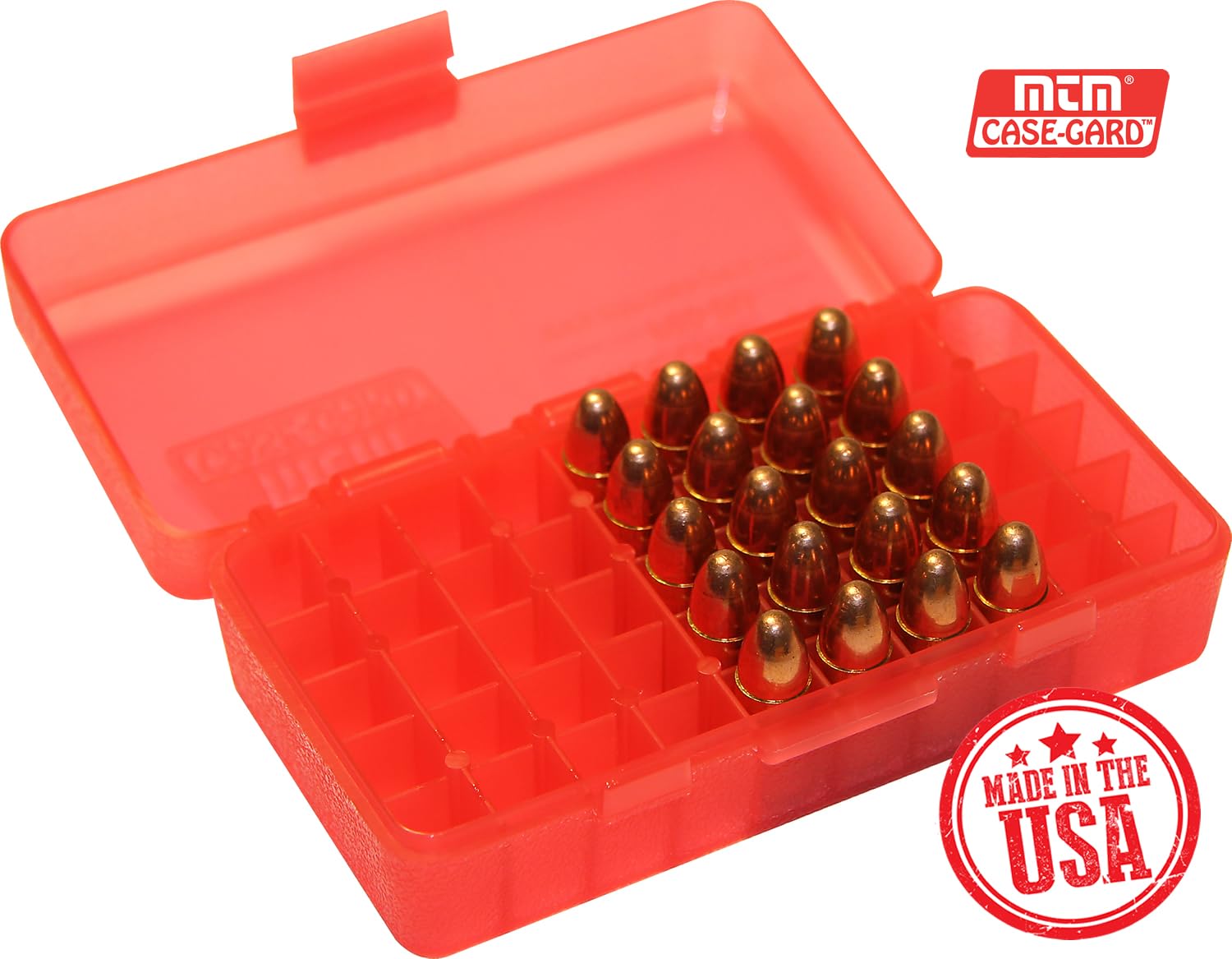 Amazon | MTM 380/9MM Cal ラウンドフリップトップ 弾薬箱 | ガン