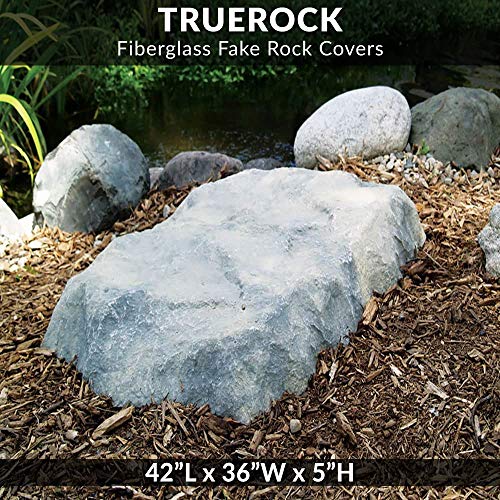 Airmax CrystalClear TrueRock Fake Fiberglass Flat Rock, Large, Greystone, 42 x 36 x 5 …