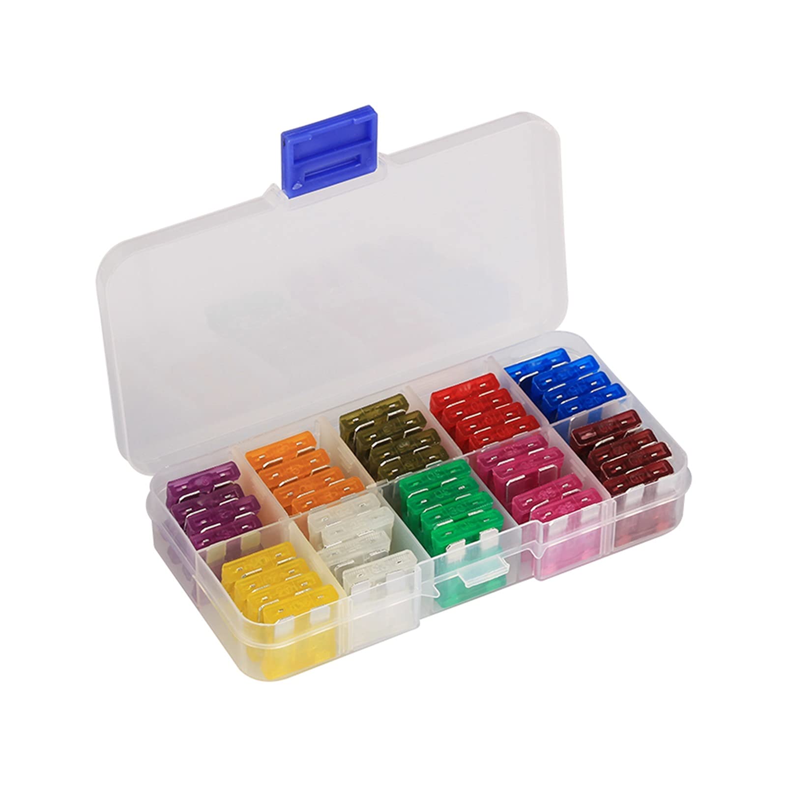 Cablaggio di protezione 80Pcs Fusibili for auto a lama standard 3A 5A 7.5A 10A 15A 20A 25A 30A 35A 40A Assortimento Fusibile a lama for auto Kit di fusibili for moto for barche