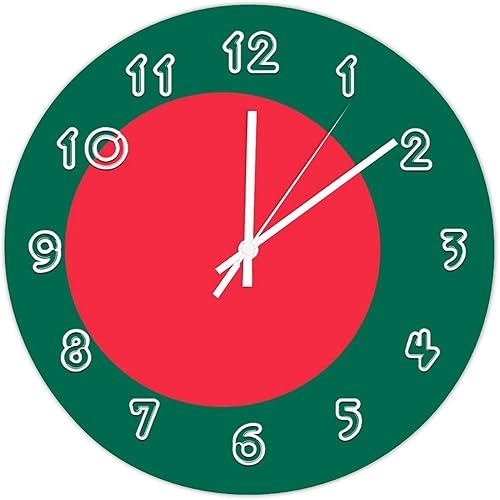 Miniatura 6 de Reloj de pared redondo de Bahamas con bandera de las Bahamas, silencioso, sin tictac, para cocina, hogar, escuela, oficina, decoración de pared, 10