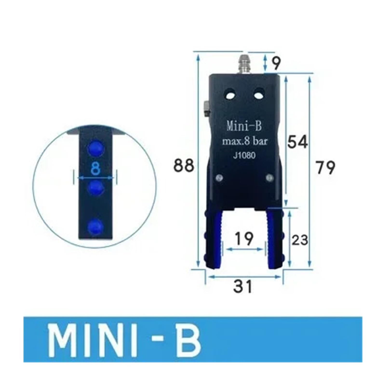 BARRINS Manipulator Mini Fixture Mini Fixture Parallel Gripper with Antiskid Rubber Injection Molding Machine Pneumatic Manipulator Clamper for Square Products(Mini B)