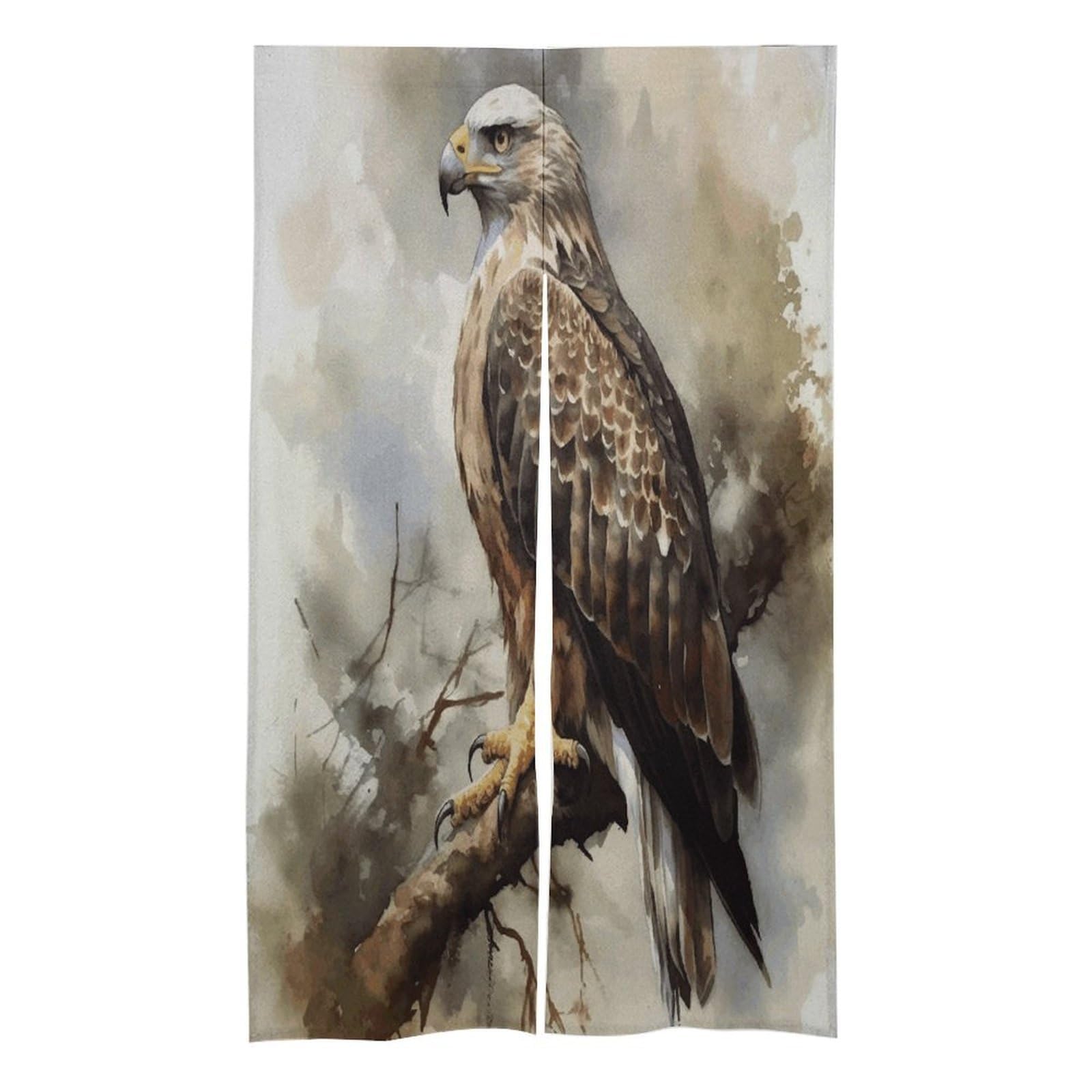 VstaDank Watercolor of Hawk Sitting in The Tree Noren Doorway Curtain Printed Window Treatment Door Tapestry Chinese Traditional Doorway Curtain Long Type Door Tapestry for Home Decoration