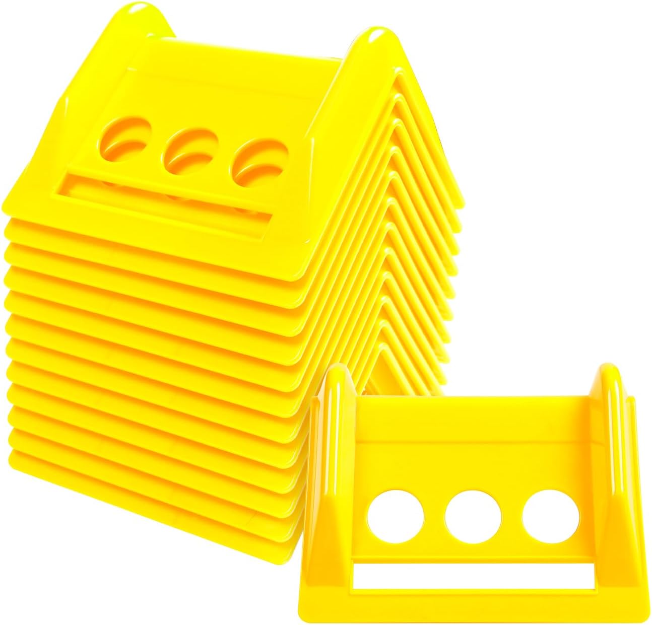 4" Flatbed Edge Protectors 24 Pack Plastic Corner Protector with Carrying Case, Strap Corner Protectors for Flatbed Cargo Load Truck Shipping, Yellow