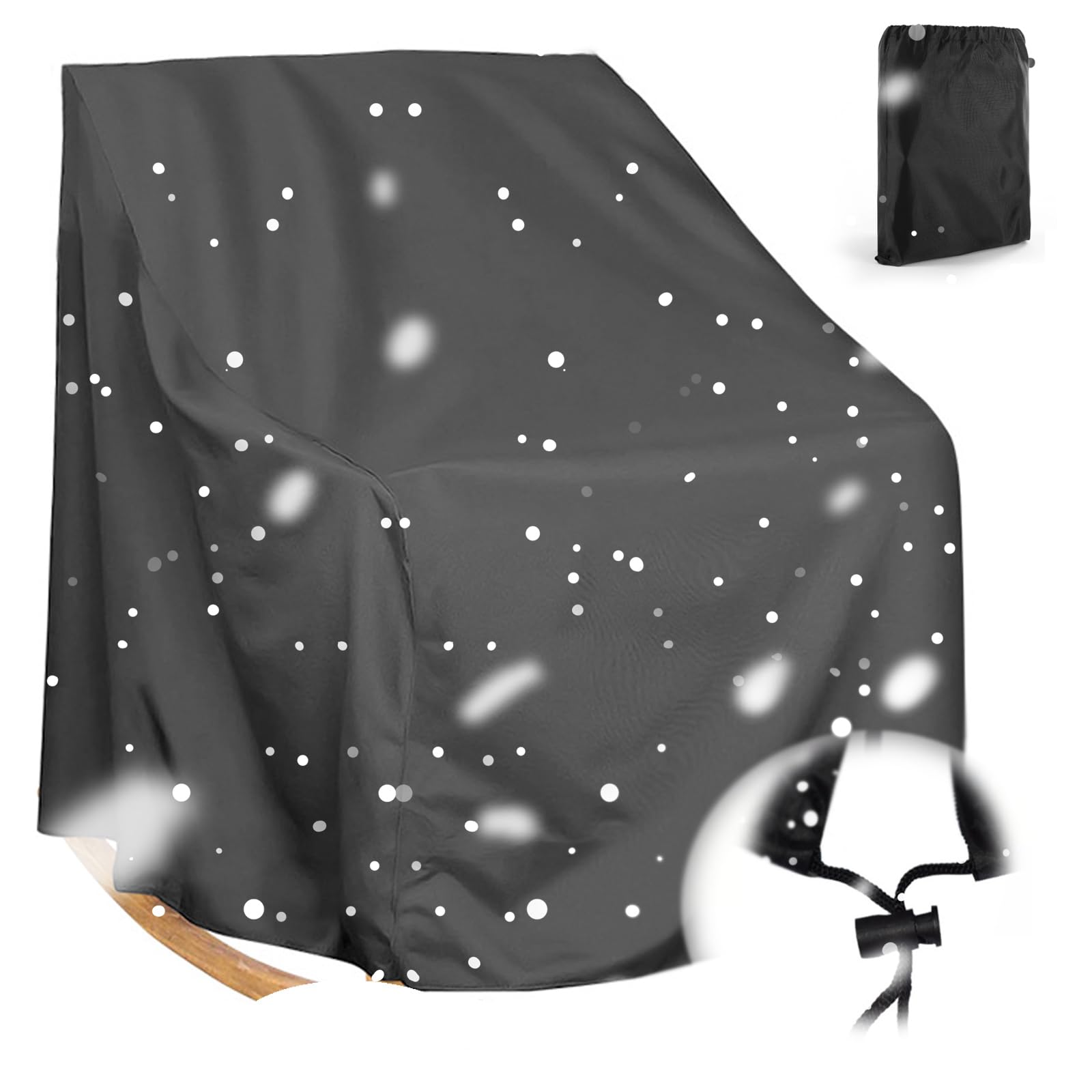 Fundas para Mecedoras,Impermeable Cubierta Protectora para Silla Mecedora para Exteriores de Patio, Fundas Protección para Silla Taburete Individual Mueble de Jard(Size:420D：70*97*99cm,Color:negro)