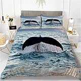 Duvet Covers Queen Size Killer Whale Tail Comforter Cover Set Soft Home Bedding Duvet Covers Set 3...