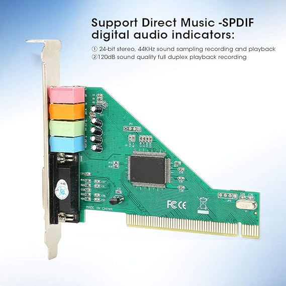 Computer Internal Sound Cards, PCI Sound Card Channel 4.1 Audio Karte Stereo Surround CMI8738 for Computer Desktop Internal