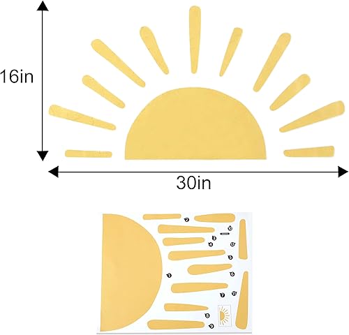 Miniatura 2 de Calcomanía de pared grande de medio sol decoración de habitación de niños decoración de habitación de niños calcomanías de pared extraíbles con