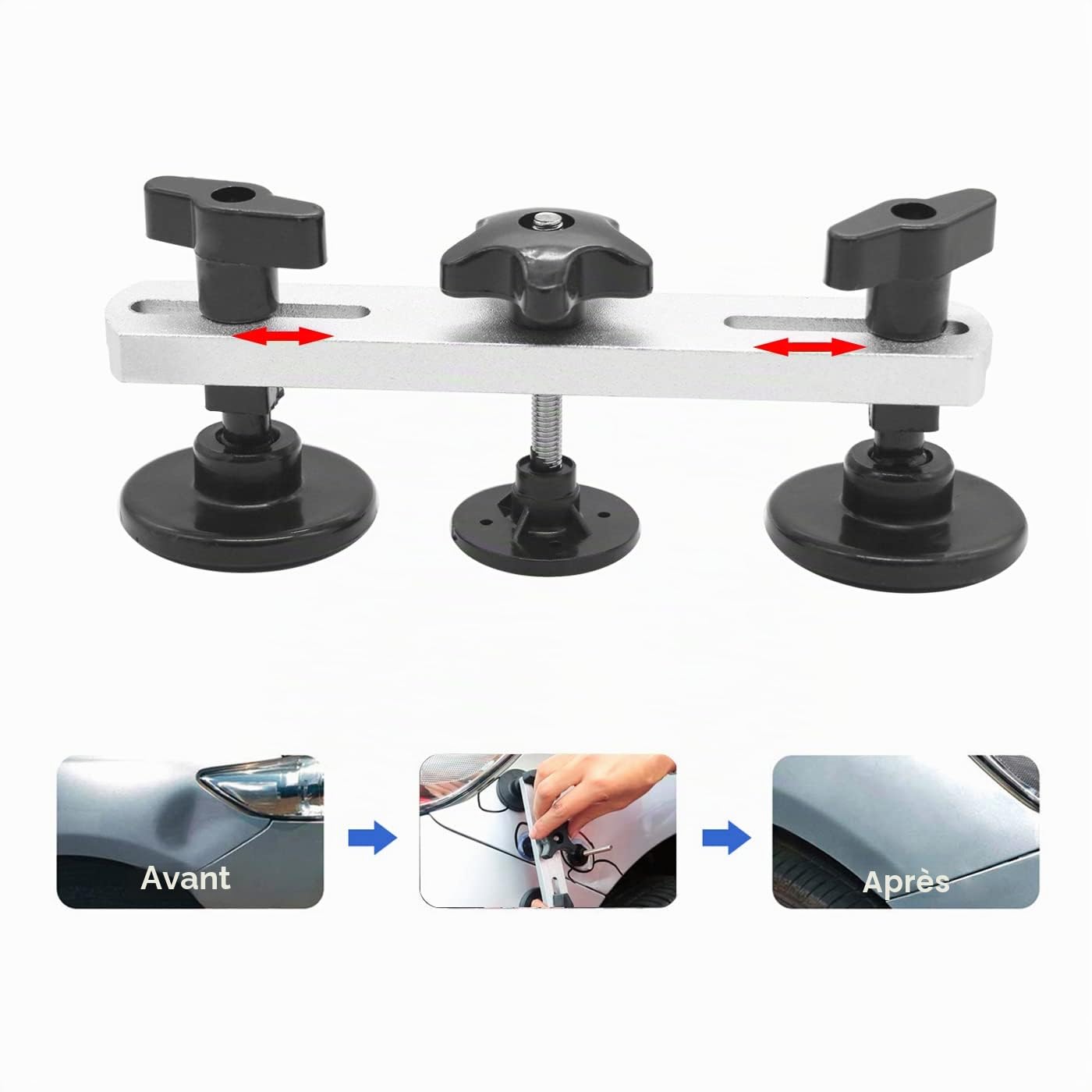 Kit Debosselage sans Peinture, Dent Repair Outil de Retrait de dent Utilisé pour réparer Les Bosses sur la Surface des Voitures, des Portes et des réfrigérateurs (Gold)