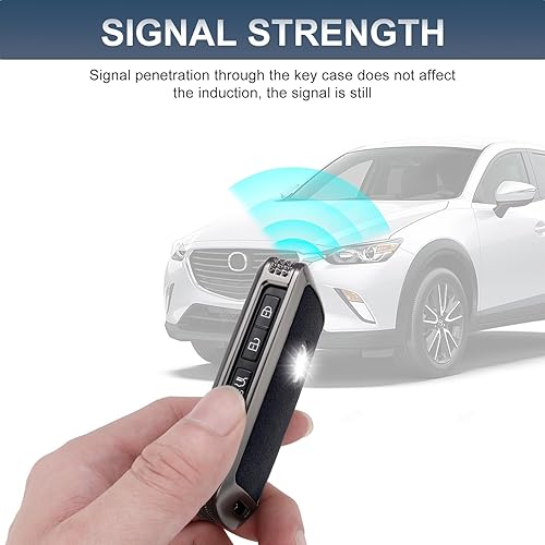 Miniatura 5 de YO&YOYE Compatible con funda para llavero Mazda con llavero protector de piel para Mazda 3, Mazda 3 Hatchback 2019-2022, Mazda CX-5, CX-30, CX-10