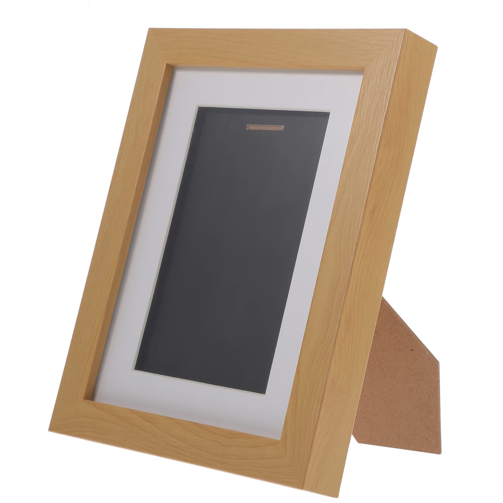 GOOHOCHY Home Photo Holder Desktop Badge Picture Frame Medal Display Frame Natural Color Handmade Design for Family Photos and Medals Option