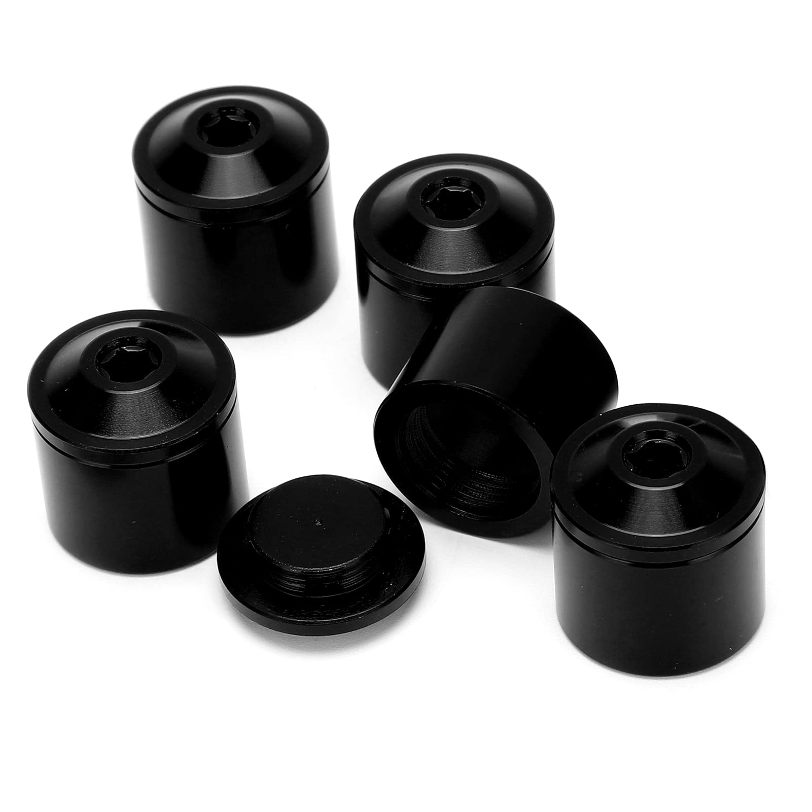 Dioche 6 Pezzi di Ricambio per Copertura Laterale della Ruota del Coprimozzo del Motociclo per GTS GTV 250 300 - Colore, Lega di Alluminio e Design Elegante (Un nero)