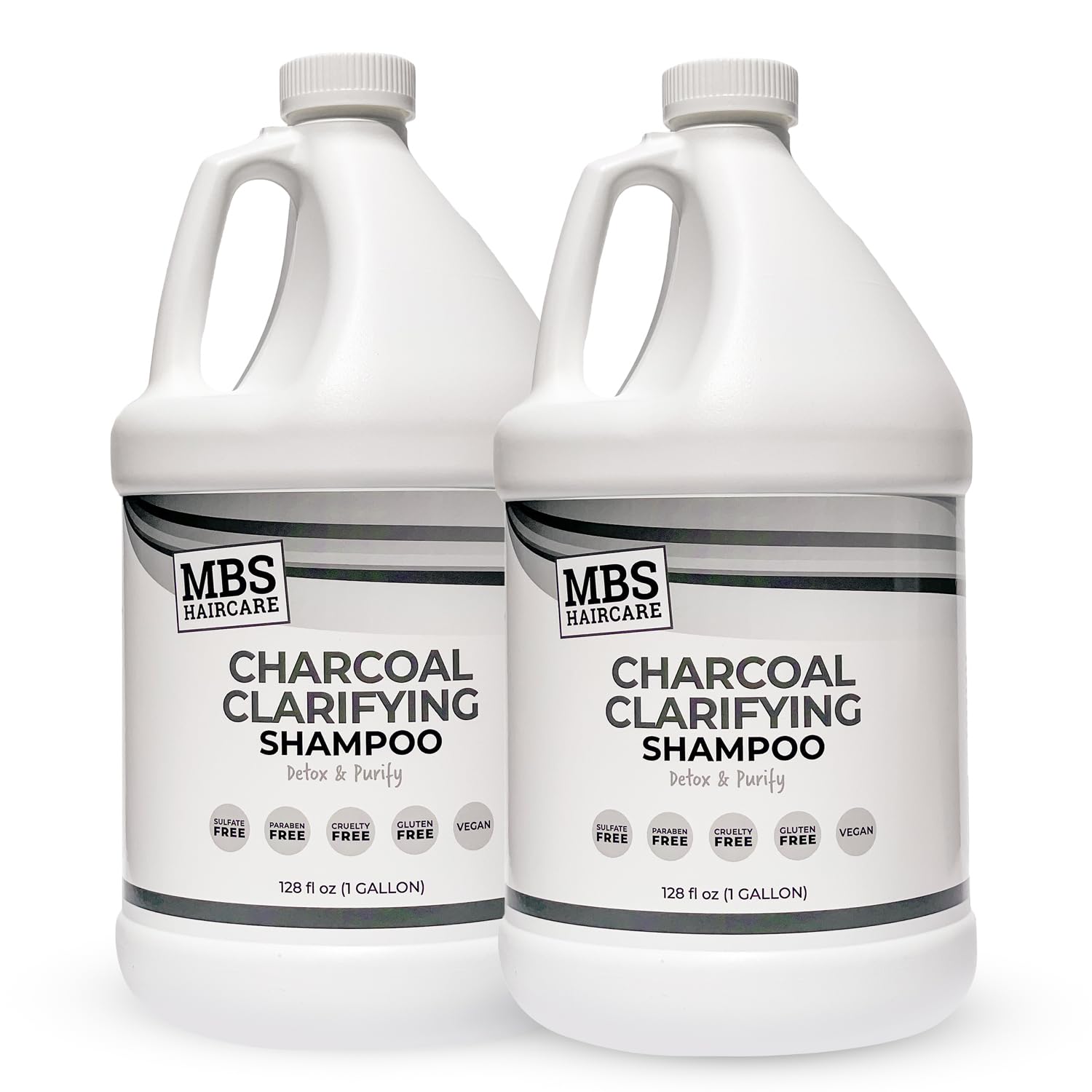 MBS The Agora MBS Haircare Charcoal Clarifying Shampoo 2-Pack, 1 Gallon Each – Sulfate-Free, Paraben-Free, Vegan – Color Safe for All Hair Types