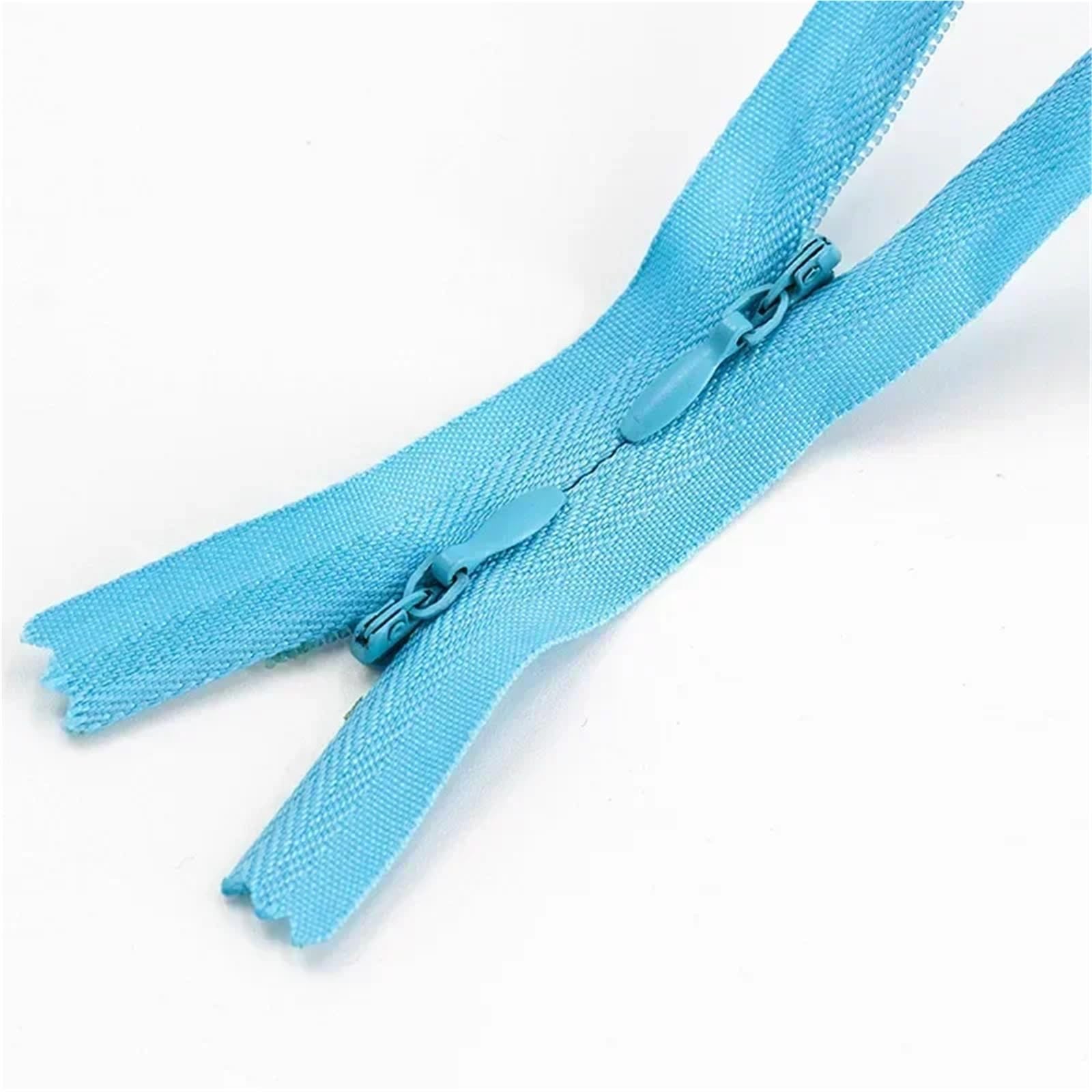 Two Way Separating Zipper, Two-Way Separating Zipper No.3 Invisible Nylon Double Slider 60/120cm Multicolor 5/10pcs(SkyBlue,120cm-10Pcs)