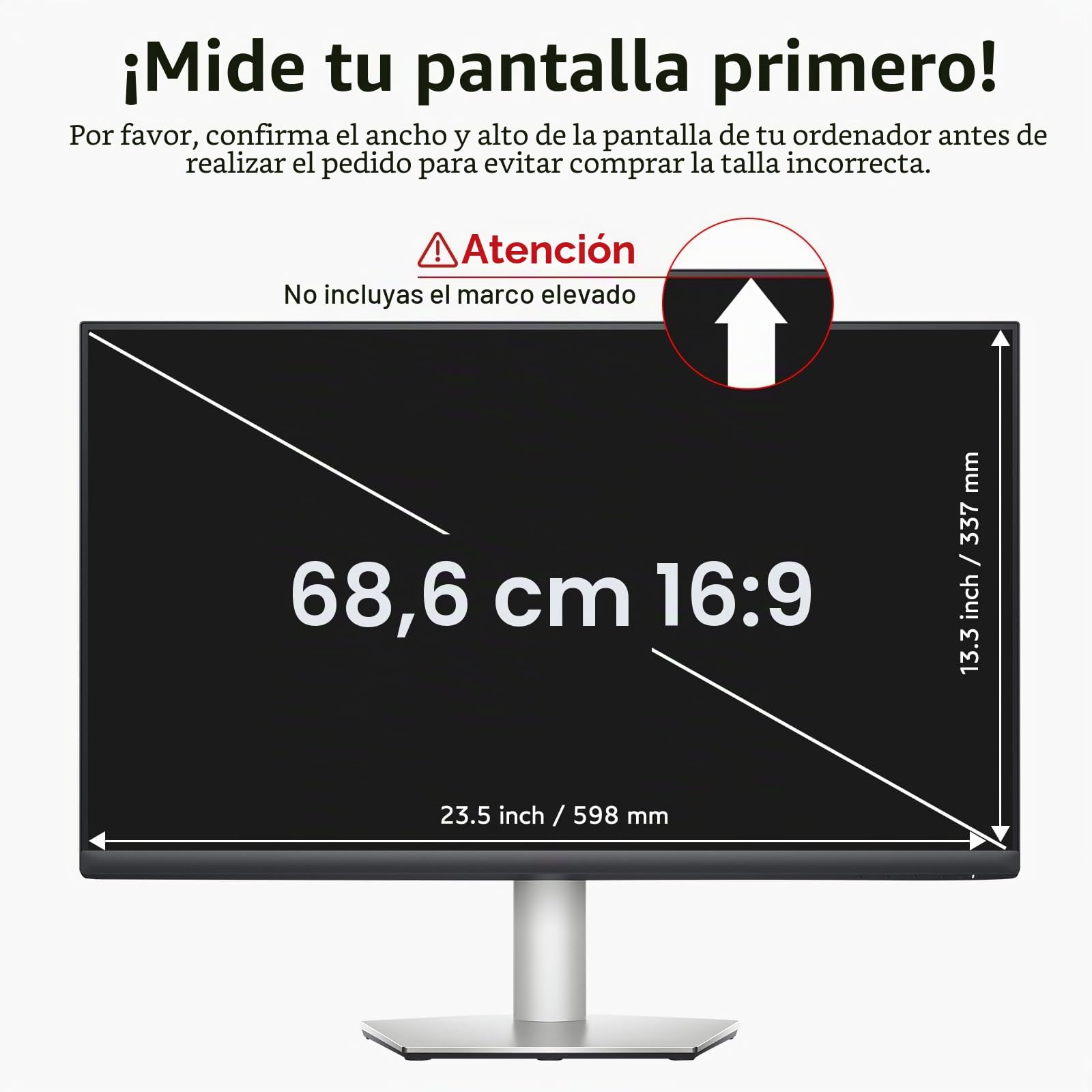 BERSEM Filtro de pantalla de privacidad extraíble de 27 pulgadas para monitor de relación 16:9, antiespía, antirreflejos, antiarañazos, bloqueo UV