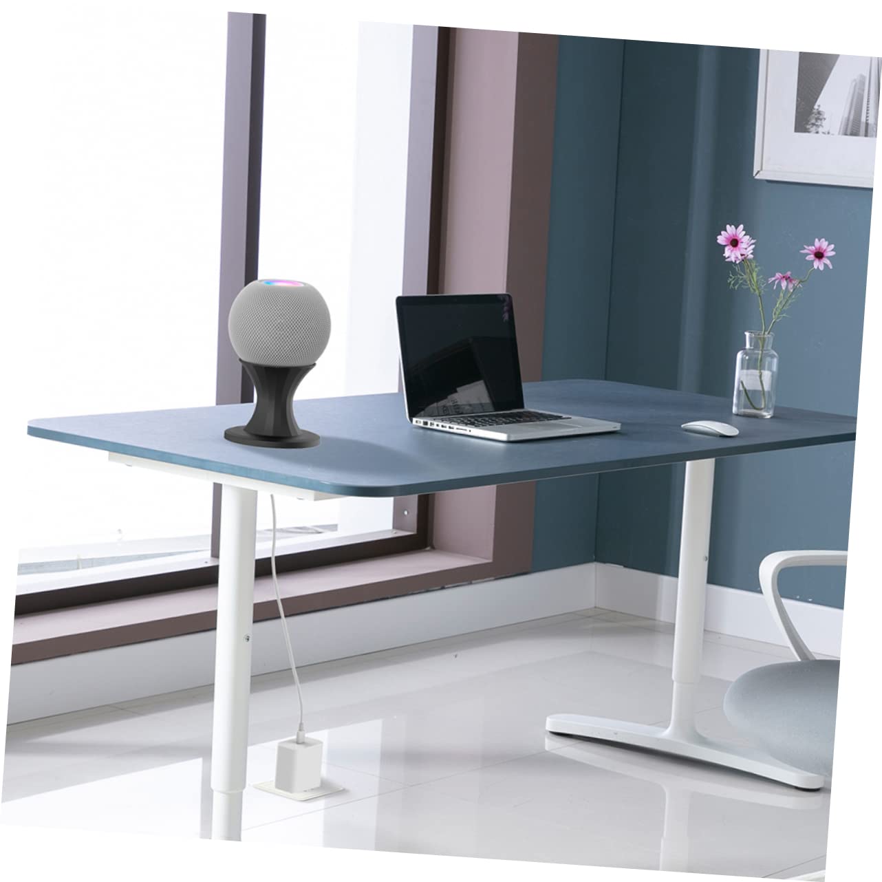 VILLCASE Tabletop Speaker Stand for Mini Practical Speaker Holder with Cable Management Sturdy Desktop Bracket for Organized Audio Setup for Home Office Use