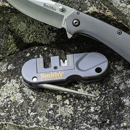 Smith'S PP1 Pocket Pal Knife Sharpener Preset Carbide & Ceramic Stone Sharpeners Fold-Out Diamond Coated Rod Outdoor Hunting Knife & Hook Sharpener thumb #2