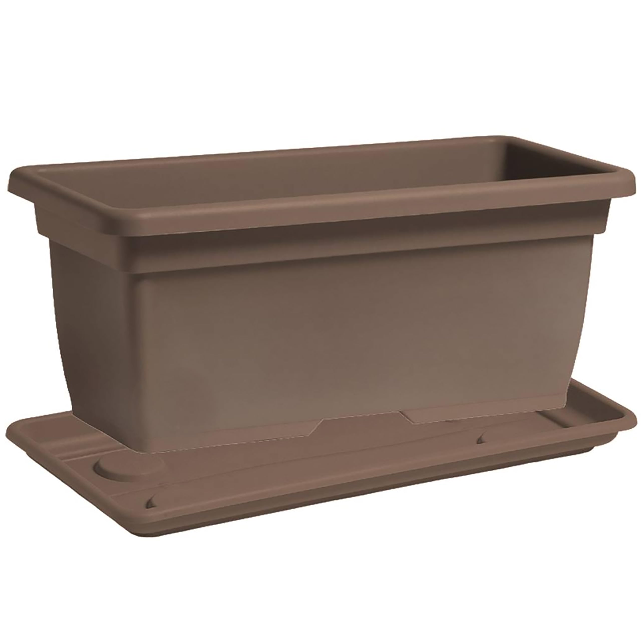 Nicoli vaso fioriera da esterno 80 cm 100 cm in polietilene, con sottovaso, per piante o fiori, vaso rettangolare per balcone, giardino, terrazzo, (Tortora, 100 cm 100x45x40)