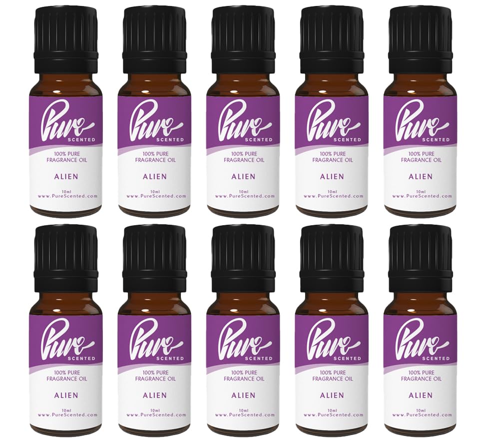 Pure Scented 100ml Fragrance Oils - 10 x 10ml Suitable for Candles, Soaps, Slime, Diffusers, Cosmetics, Wax Melts, Designer (10 x 10ml, Martian)