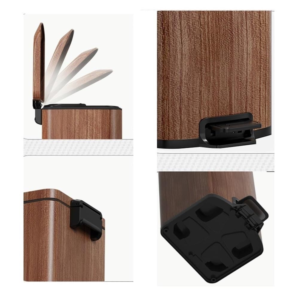 Bidoni della spazzatura, Pattumiera a pedale stile vintage for uso domestico in acciaio inossidabile con coperchio, secchio interno rimovibile,per spazi interni