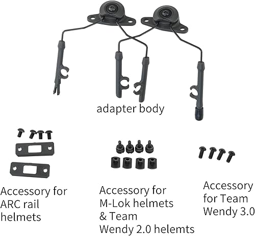 Miniatura 9 de Kit de adaptador de riel táctico ARC compatible con auriculares Comtac III y cascos de riel Fast ARCM-LokTeam-Wendy2.0 (bronceado)