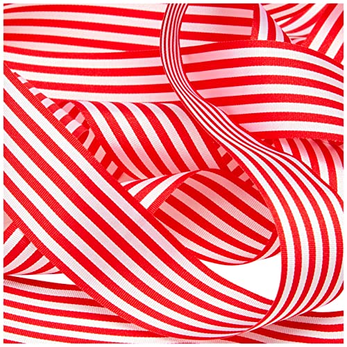 Berisfords 43152 25 m x 25 mm Crisp Stripes Ribbon, Red - Image 3