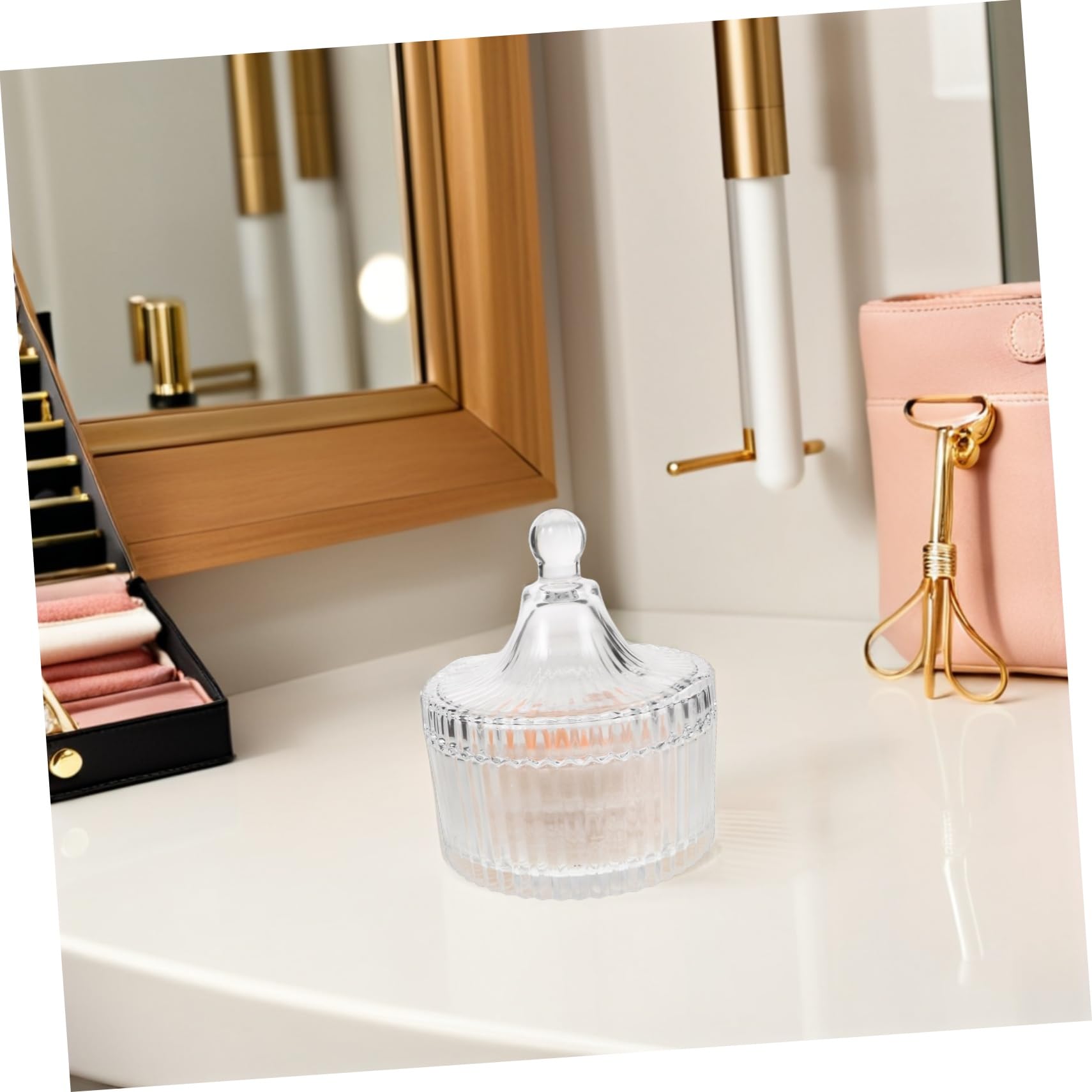 Make Up Puderquaste für Losen Puder mit Glasbehälter, 90x30 Mm