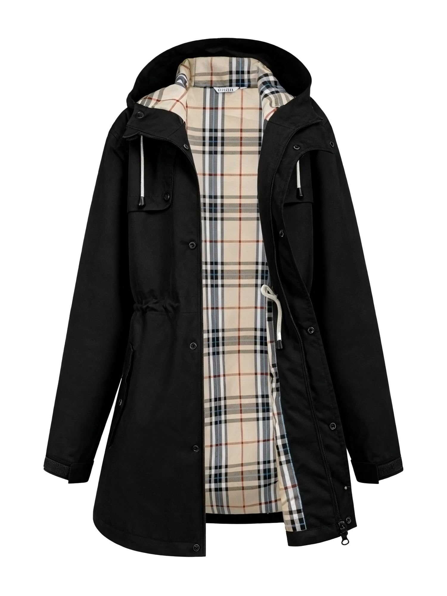PITINAN Raincoat For Women Waterproof Long Hooded Rain Jacket Outdoor Raincoat Windbreaker S-XXL
