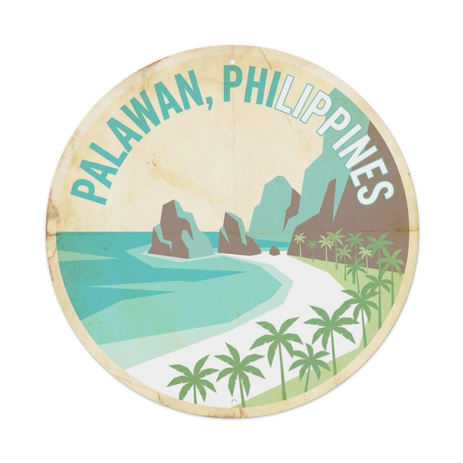 White Beach Palawan Destination Hidden Lagoon Metal Tin Sign