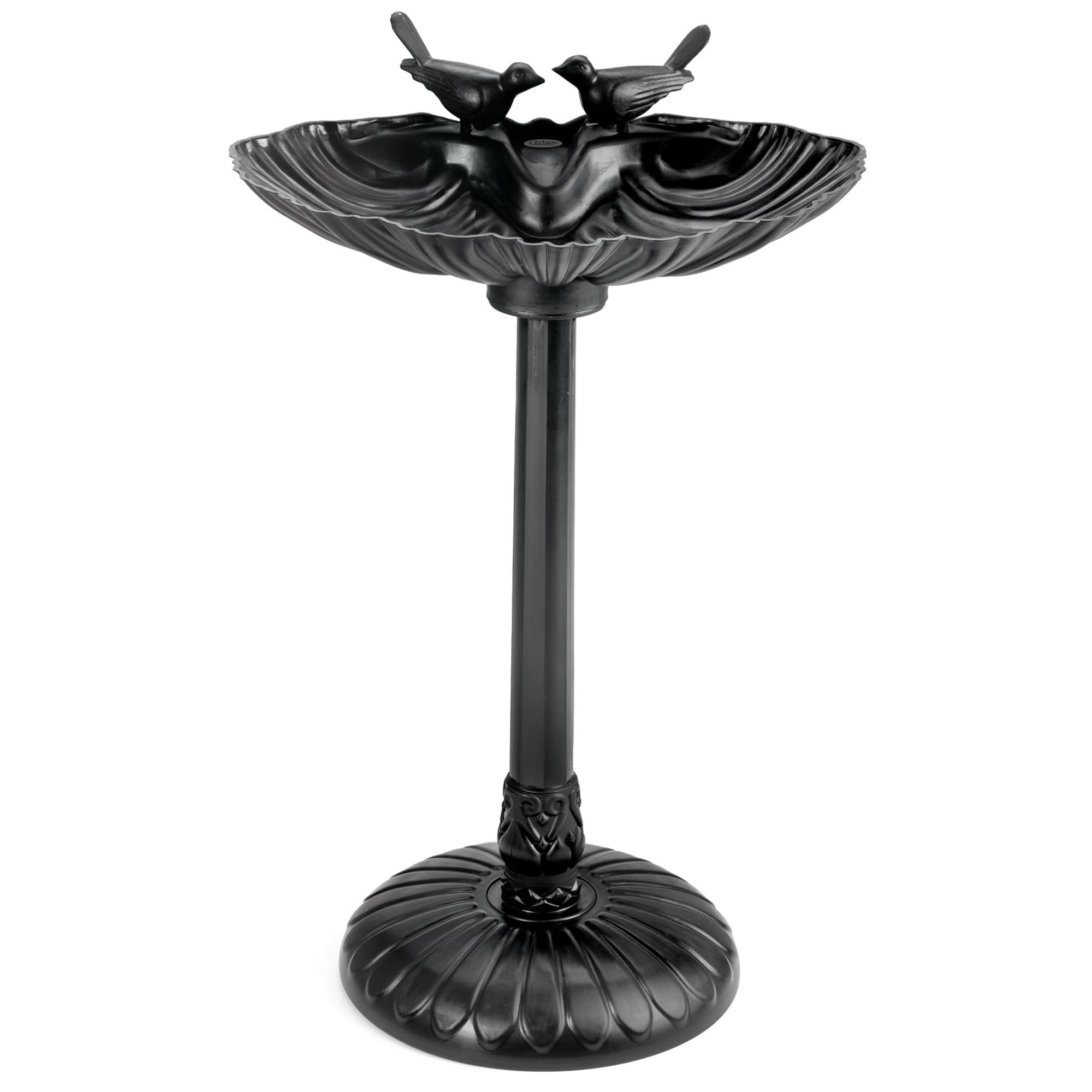 Christow Clamshell Resin Bird Bath, Lightweight & Weather-Resistant Garden Birdbath, Weightable Base & Pedestal – Fillable with Sand or Gravel, Durable Outdoor Water Feature, 82cm x 51.5cm x 35.8cm — image 1