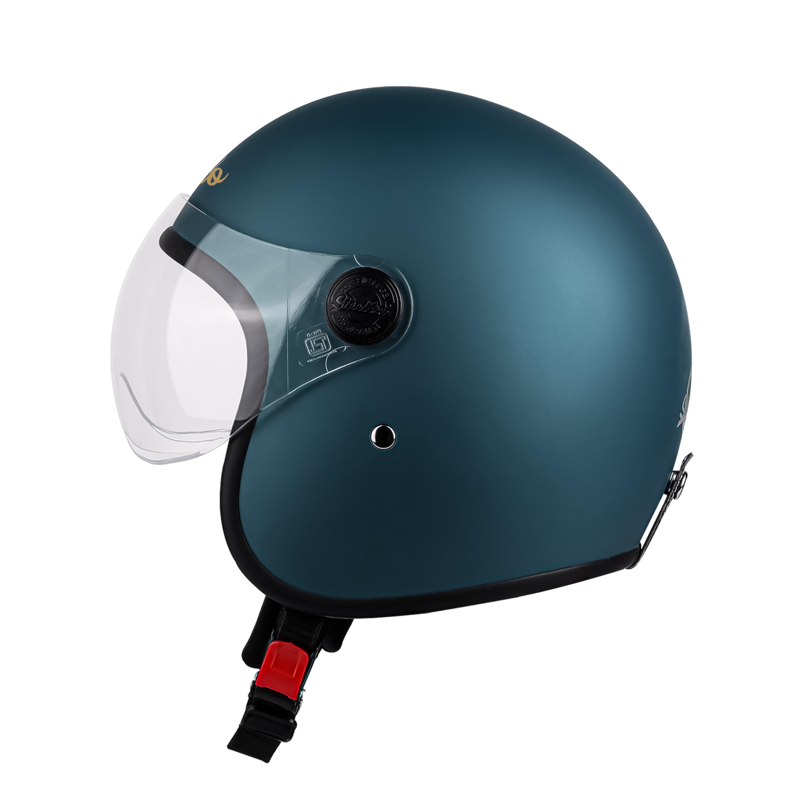 Steelbird SBH-54 Retro ISI Certified Open Face Helmet for Men and Women