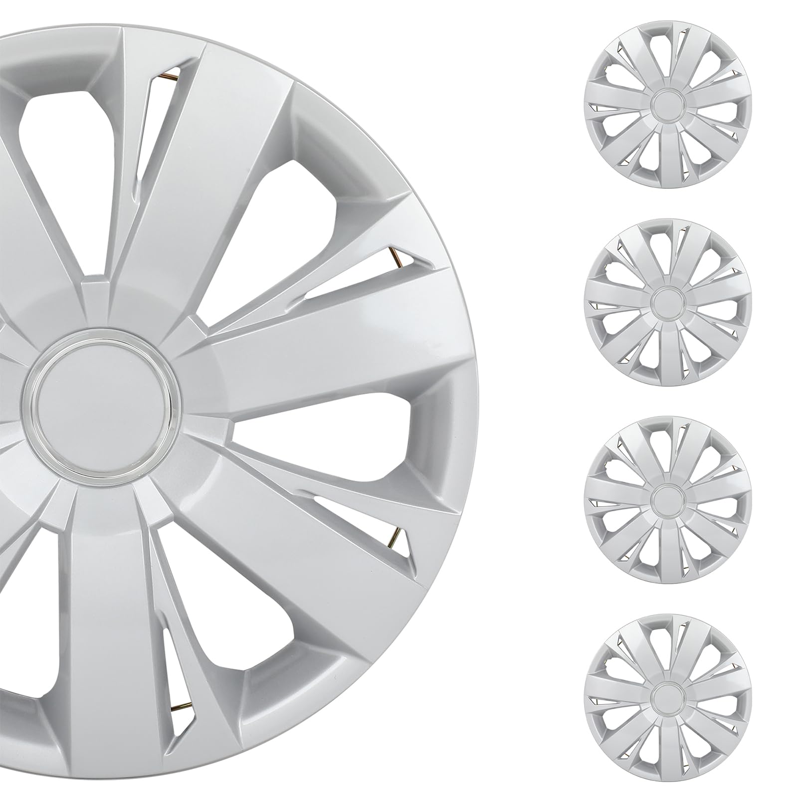 SCITOO 4-Pack Premium 15 Inch Hubcaps Set Wheel Rim Cover OEM Style Easy Snap On Car Truck SUV Hub Cap Replacement for Dodge,for Hyundai,for Ford,for Honda,for Mazda,for Kia,for Mitsubishi,etc.