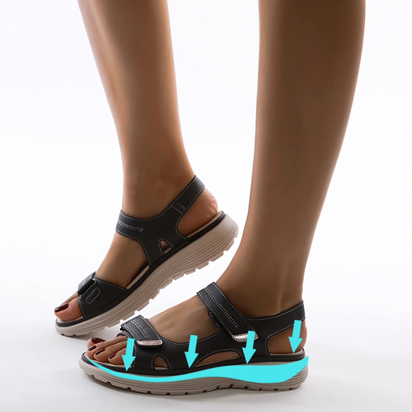 SMajong Sandalias con Punta Abierta Mujer Moda Ortopedicas Comodas Sandalias de Caminar Verano Sling Back Zapatillas de Vestir Ajustable al Tobillo, 36-44 EU