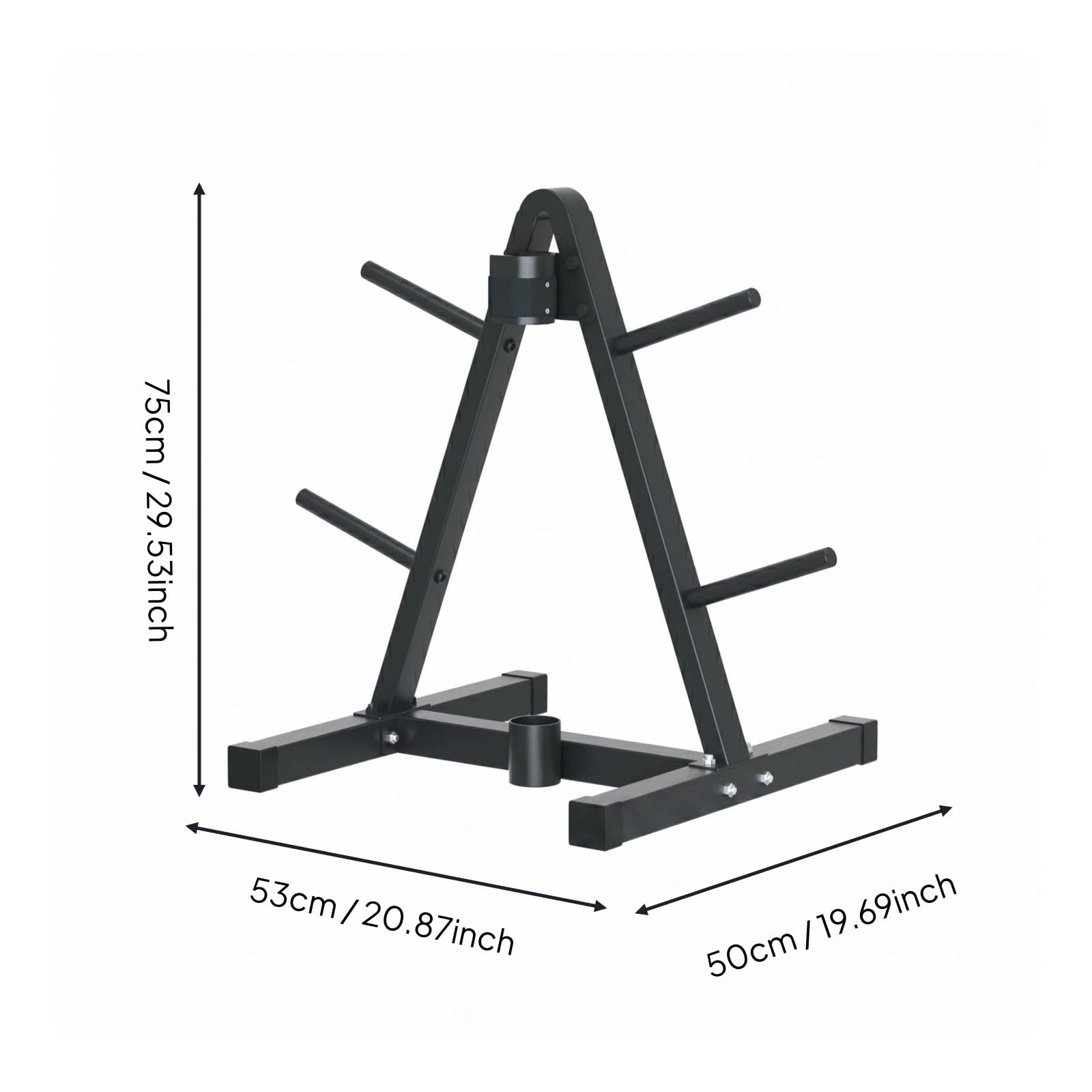 Barbell Storage Rack Soporte para Barra Estante de Discos Organizador de Pesas Bastidor Vertical con Varios Brazos Ahorro de Suelo en Acero Adecuado