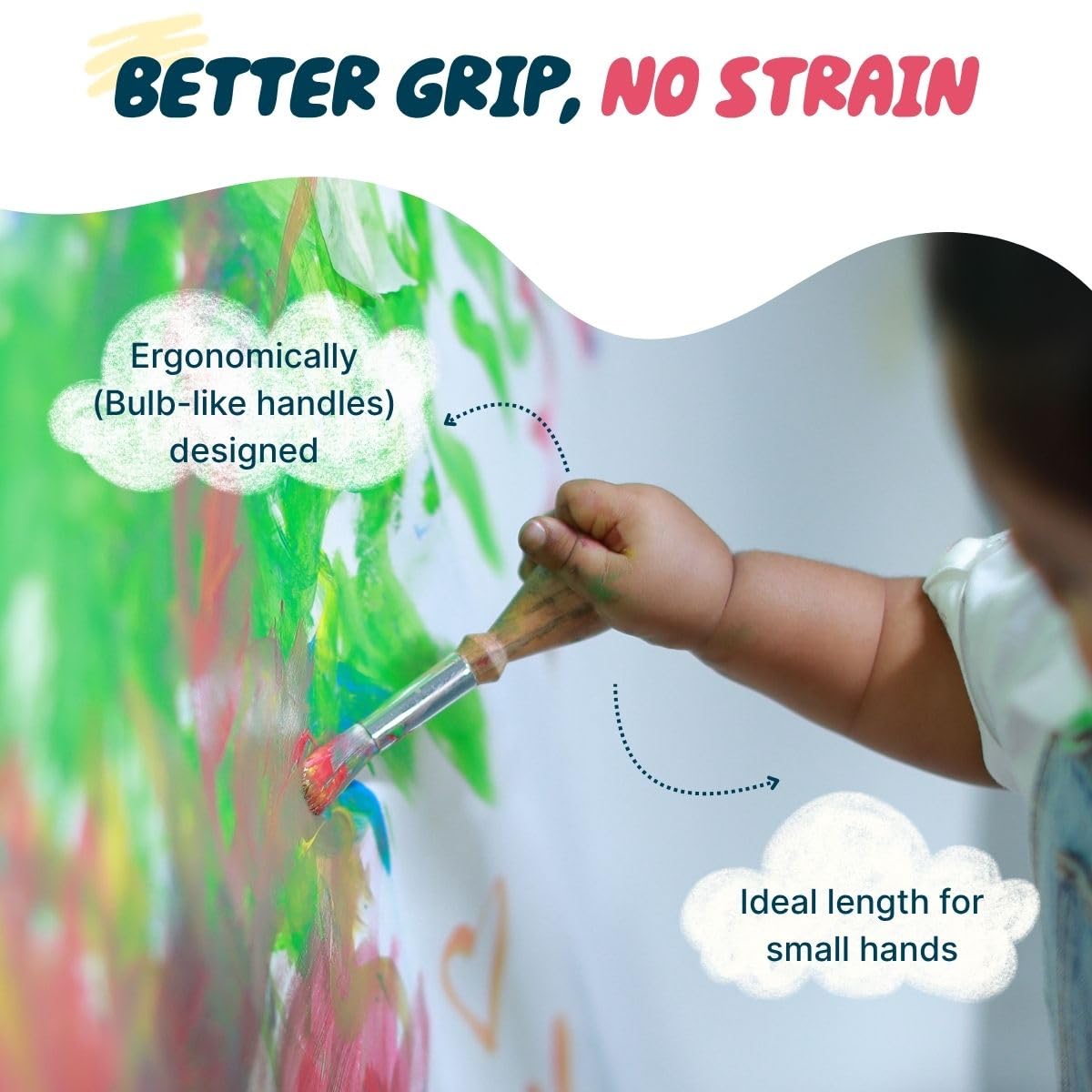 dabble Magic Paint Dust + Jumbo Brush Set – Taste-Safe, Baby Safe, Non-Toxic Finger Paint for Babies 6 Months+ | 5 Natural Colours for Sensory Play | First Art Kit for Kids - Image 6 thumbnail