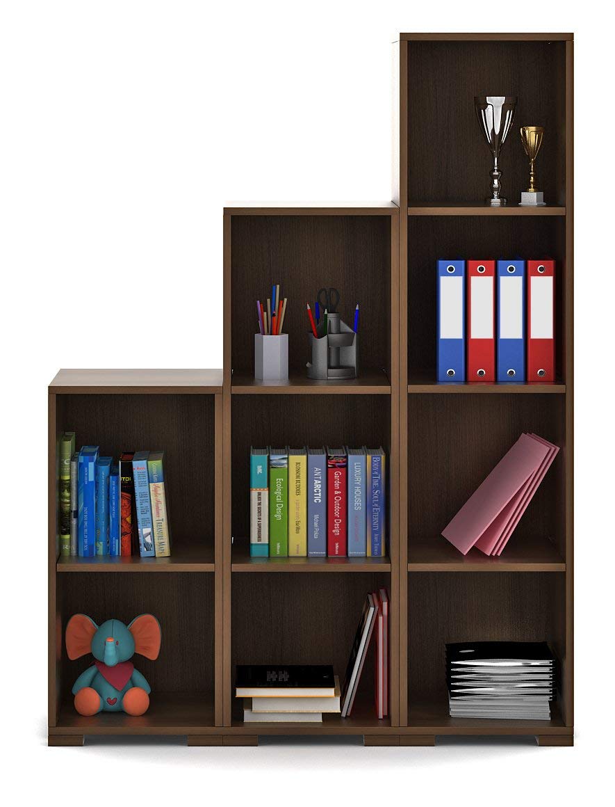 SPACEWOOD Book Shelf for Home | 3 Year Warranty | Home Library, for Wall, Stand, Case 123 Engineered Wood, 9 Shelves - Walnut Bronze-image-44