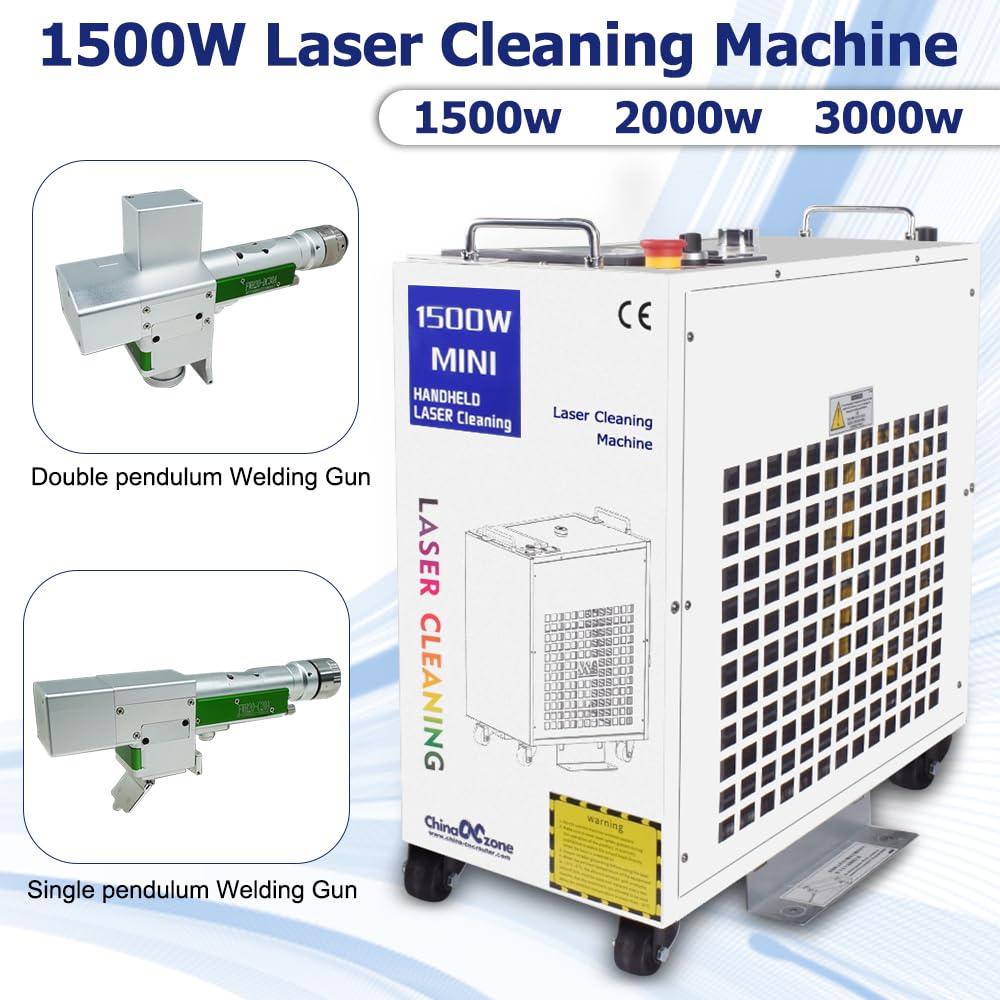 Handheld-1500/2000/3000-W-Faser-Laser-Reinigungsmaschine, Rost, Öl, Farbe, Schmutz, Flecken, Beschichtungsentfernung, Laserreiniger-Ausrüstung (mit 1 Reinigungsmodus) (1500, Watt)
